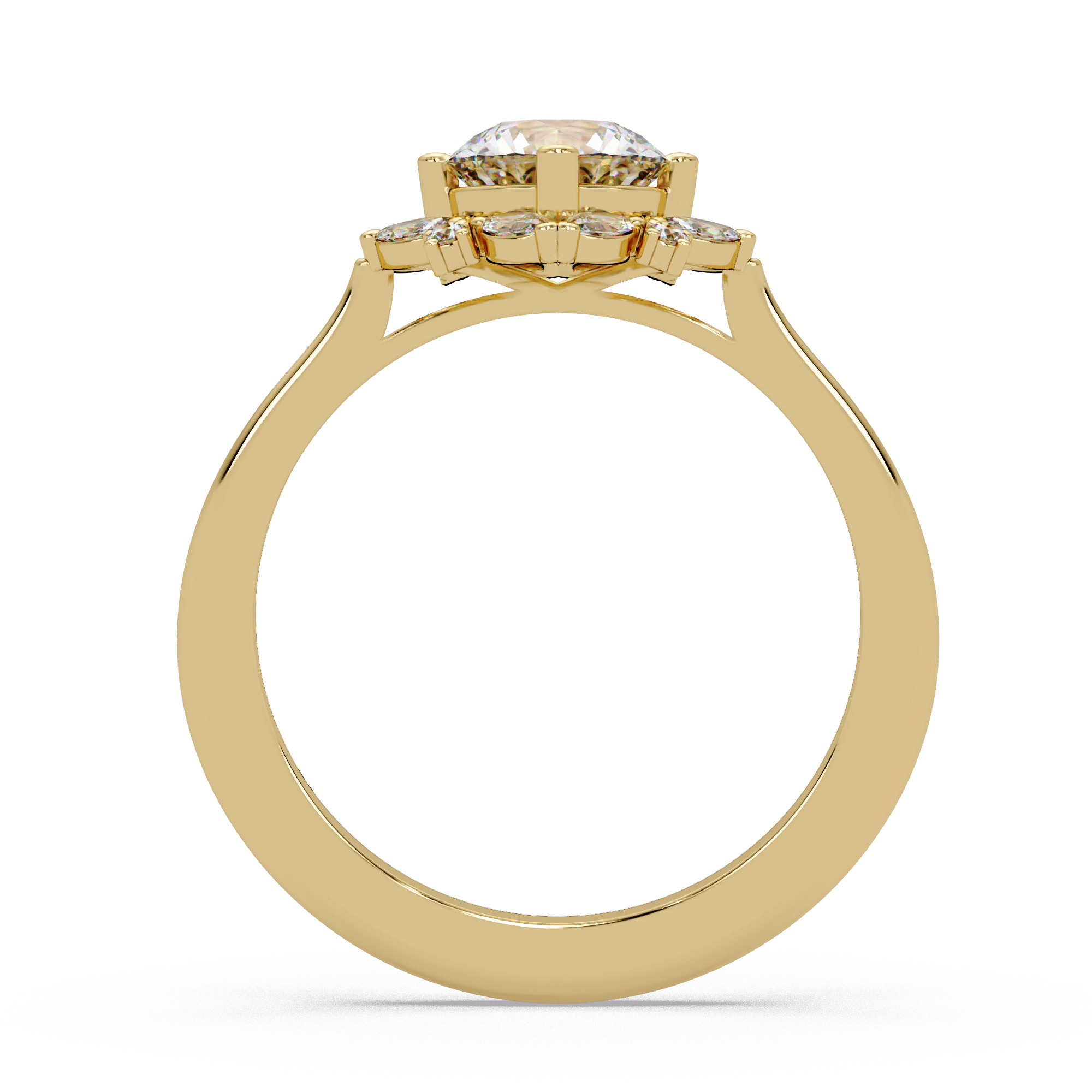 Marquise & Round Cut Diamond Ladies Ring