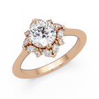 Marquise & Round Cut Diamond Ladies Ring