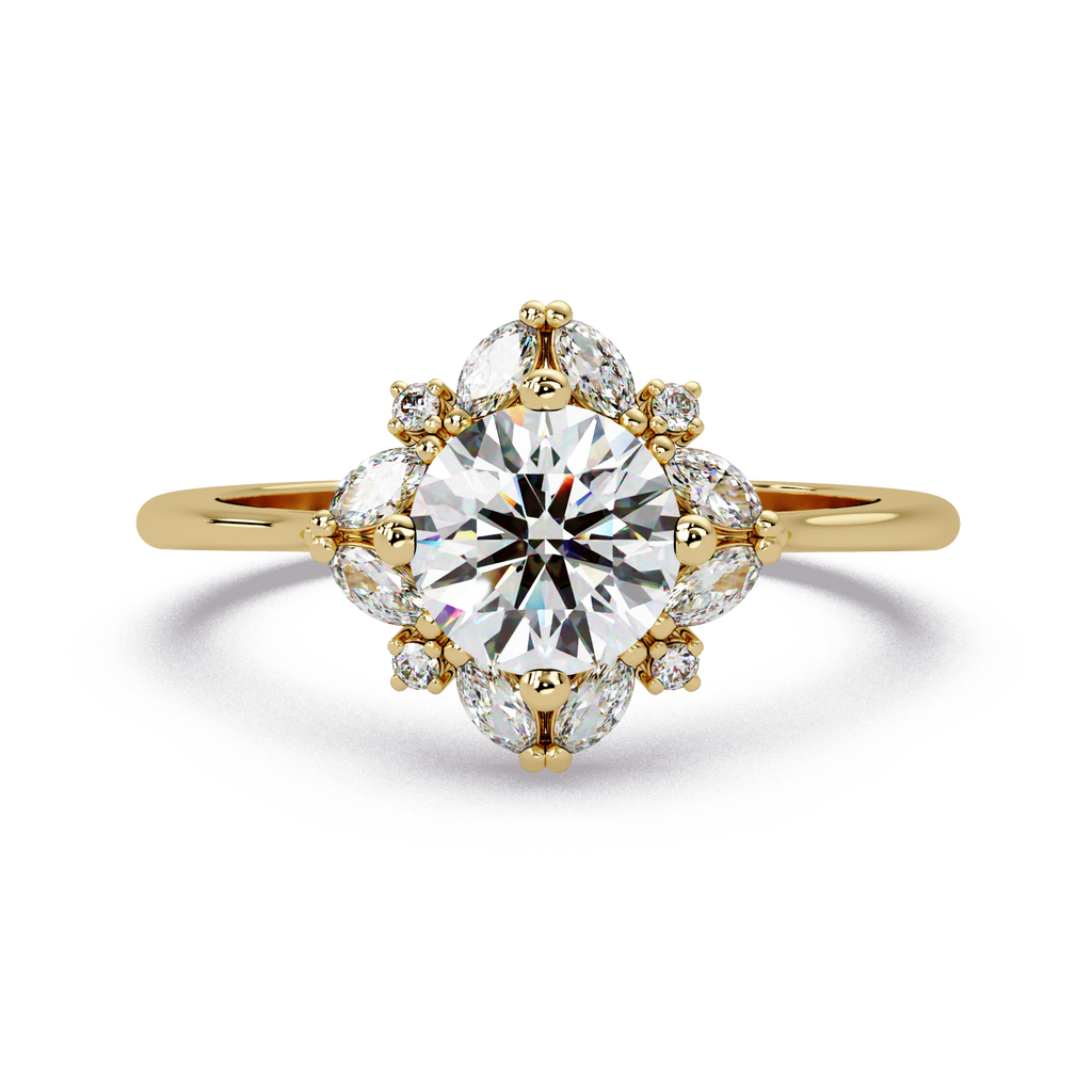 Marquise & Round Cut Diamond Ladies Ring