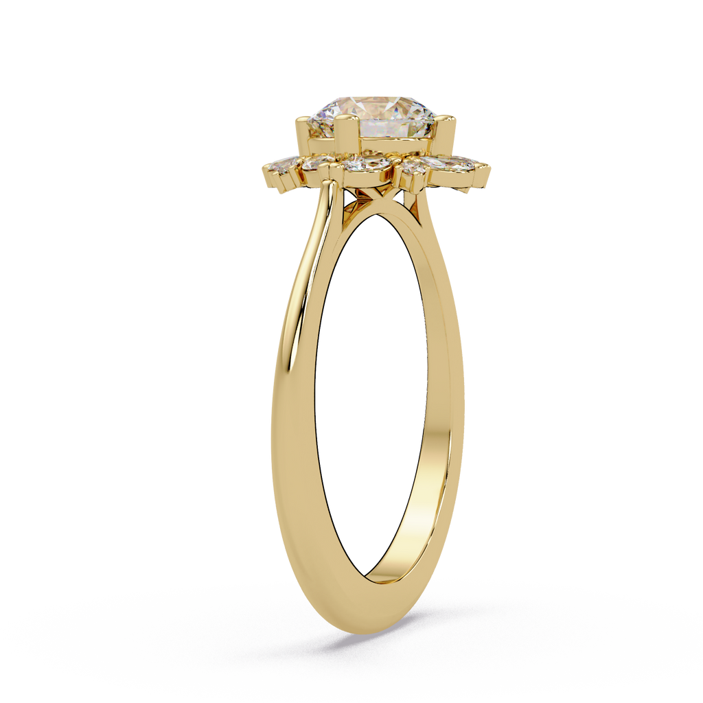 Marquise & Round Cut Diamond Ladies Ring