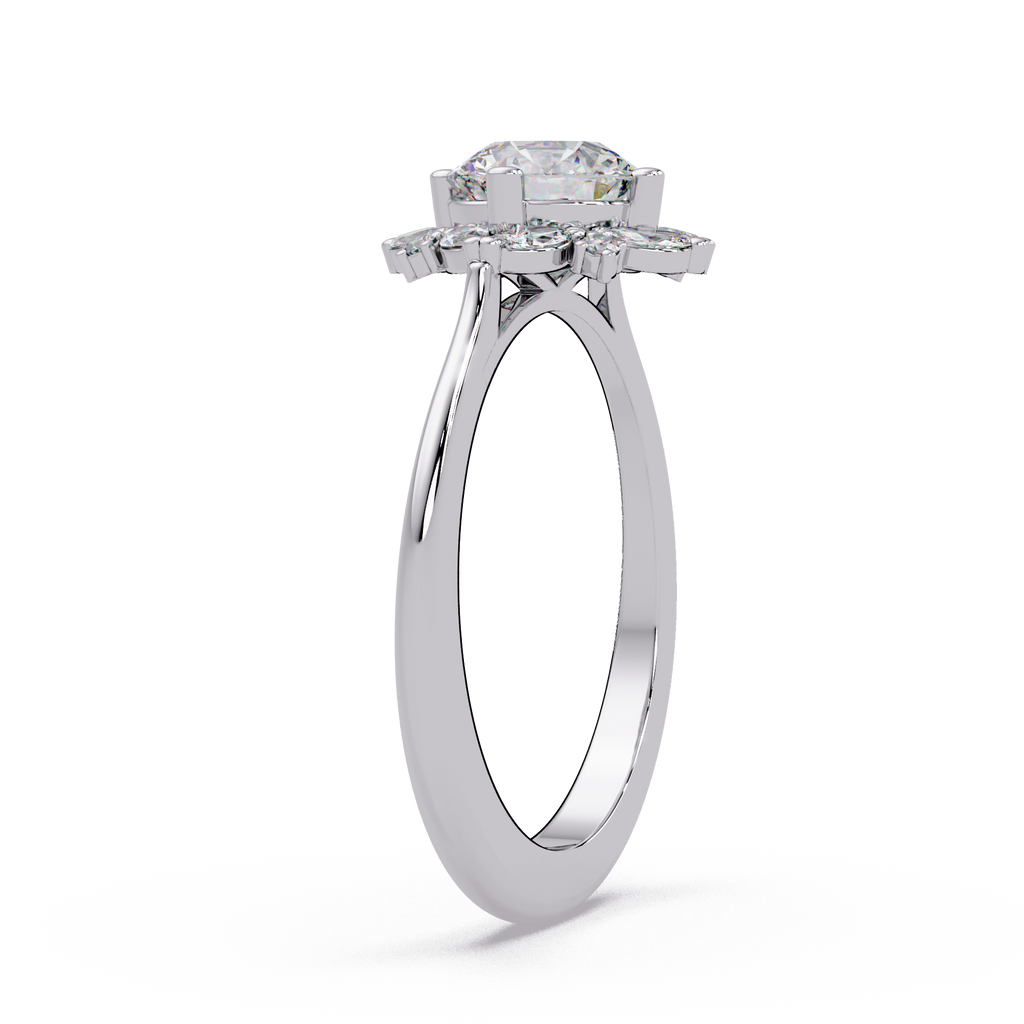 Marquise & Round Cut Diamond Ladies Ring