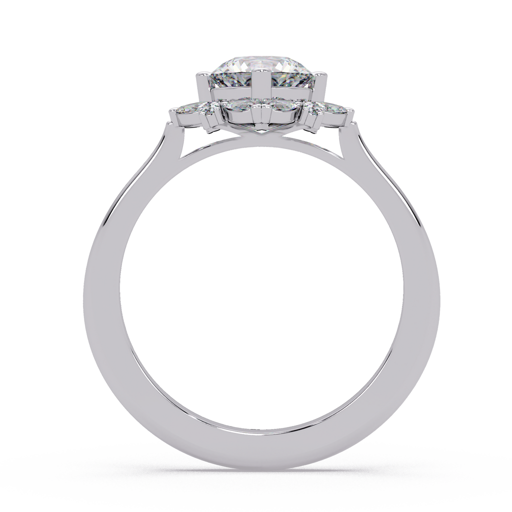 Marquise & Round Cut Diamond Ladies Ring