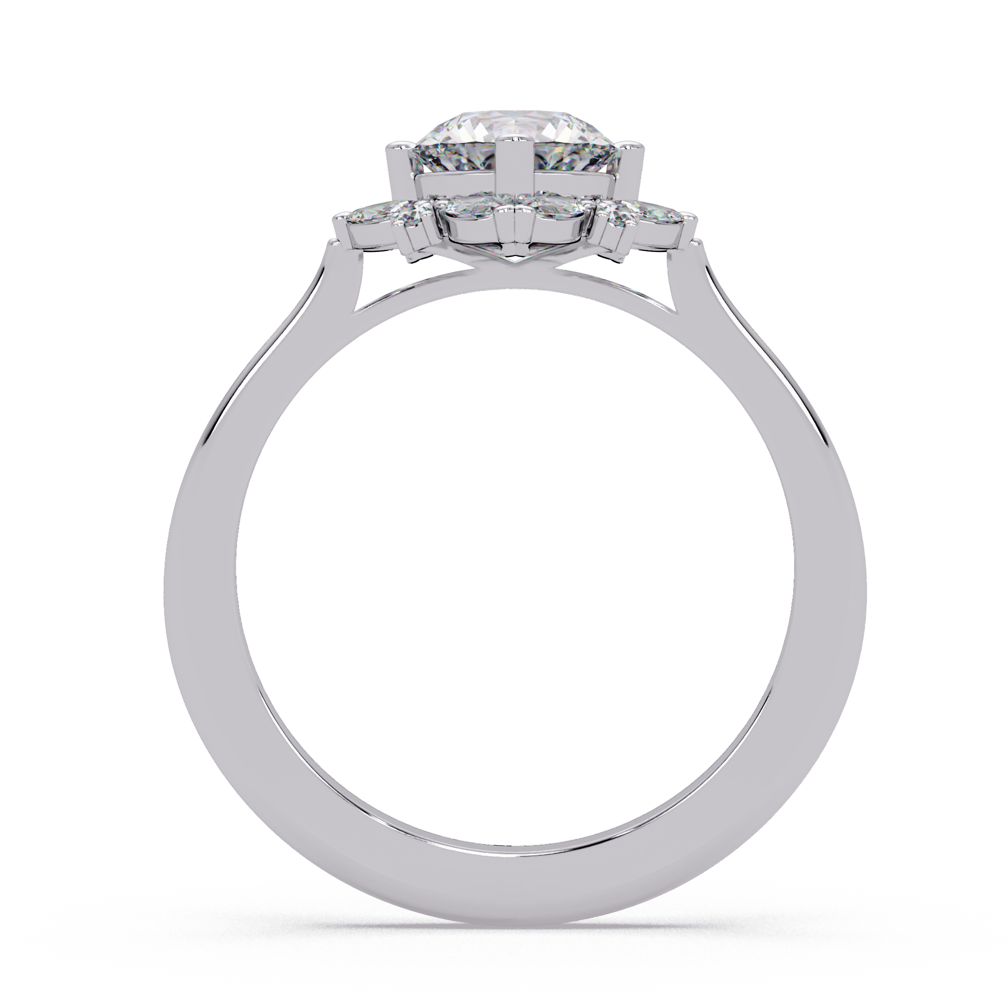 Marquise & Round Cut Diamond Ladies Ring