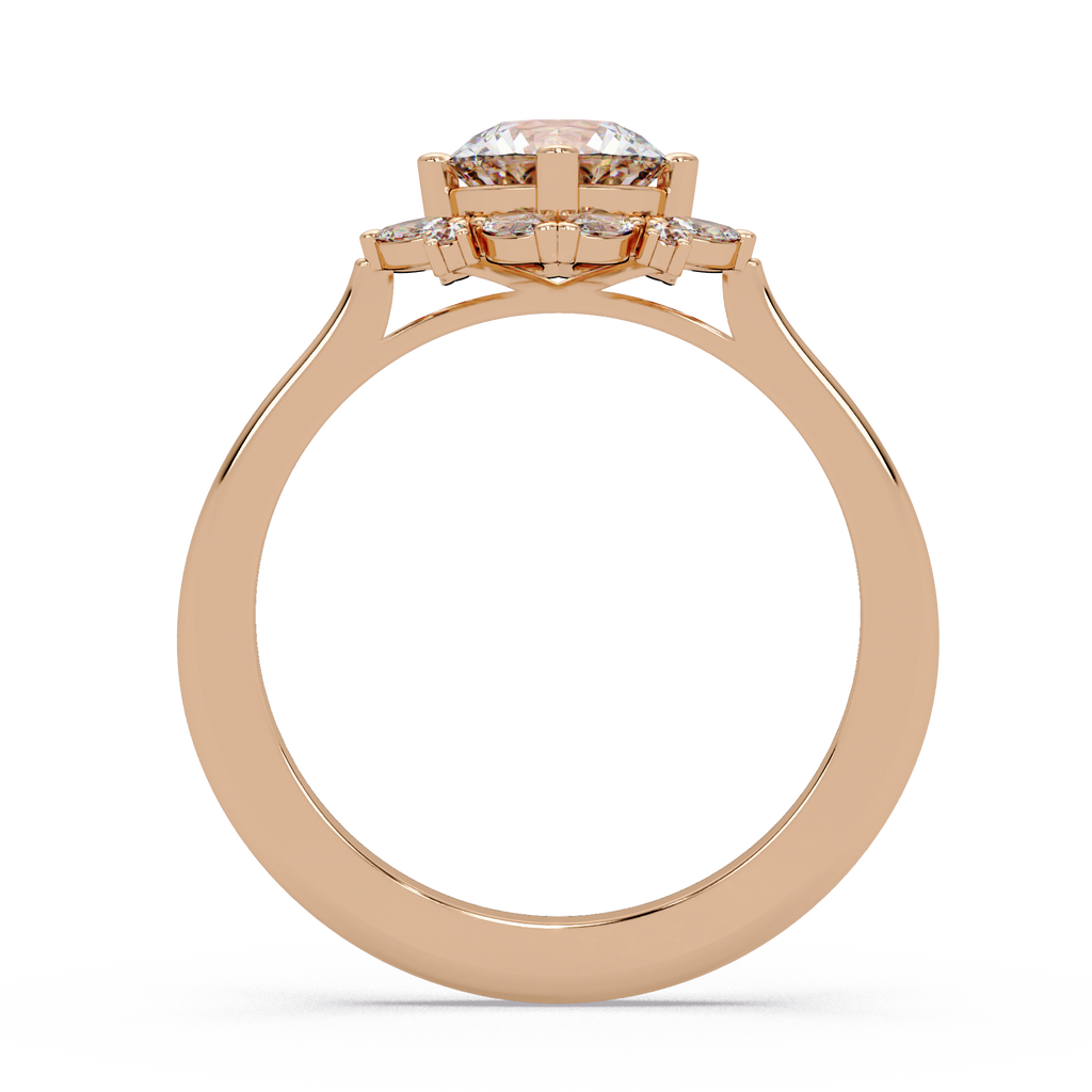 Marquise & Round Cut Diamond Ladies Ring