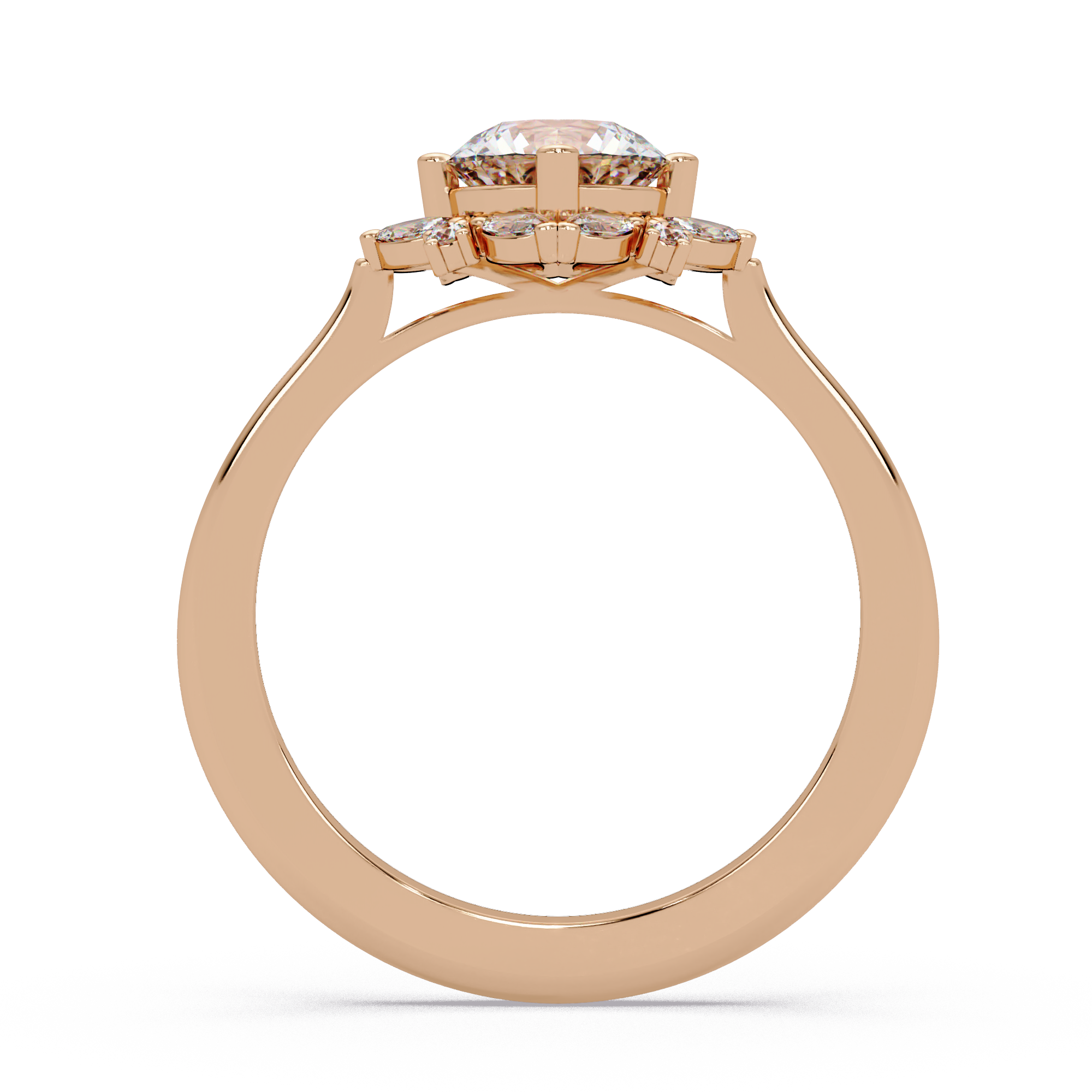 Marquise & Round Cut Diamond Ladies Ring