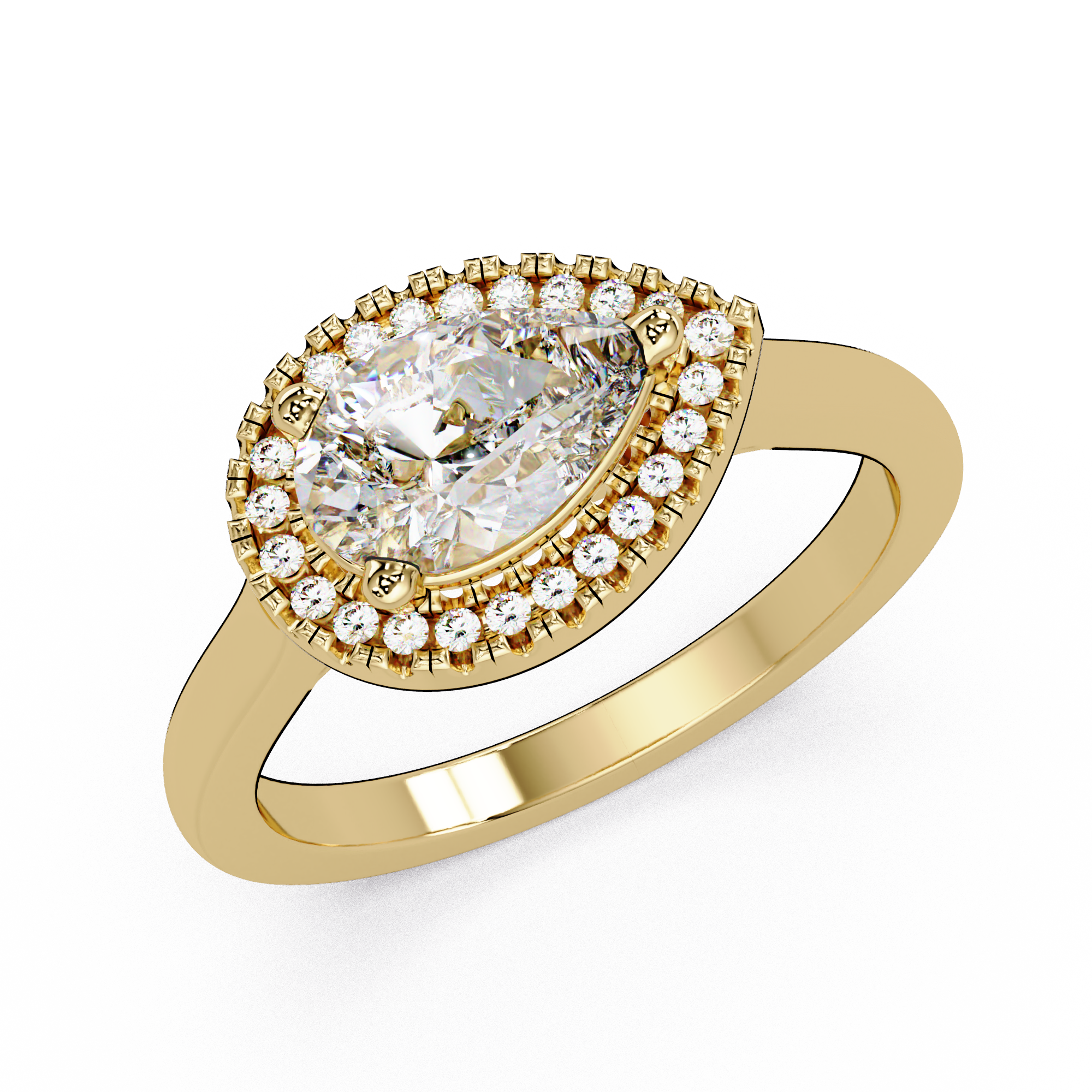 Pear & Round Cut Diamond Ladies Ring