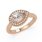 Pear & Round Cut Diamond Ladies Ring