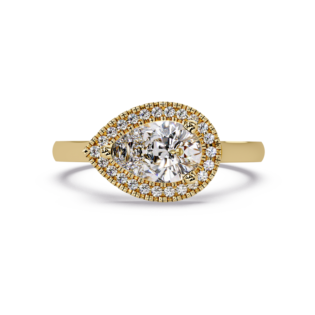 Pear & Round Cut Diamond Ladies Ring