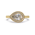 Pear & Round Cut Diamond Ladies Ring
