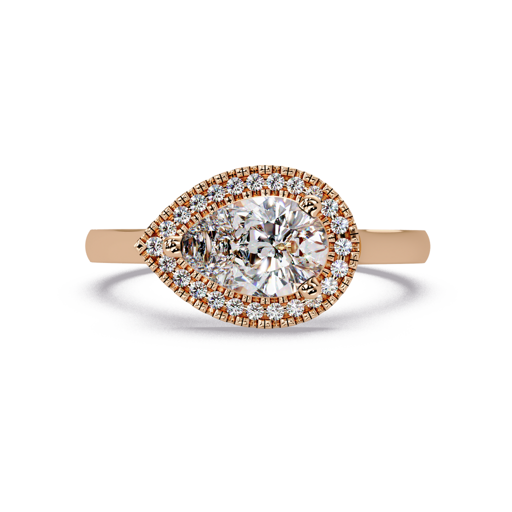 Pear & Round Cut Diamond Ladies Ring