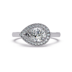 Pear & Round Cut Diamond Ladies Ring