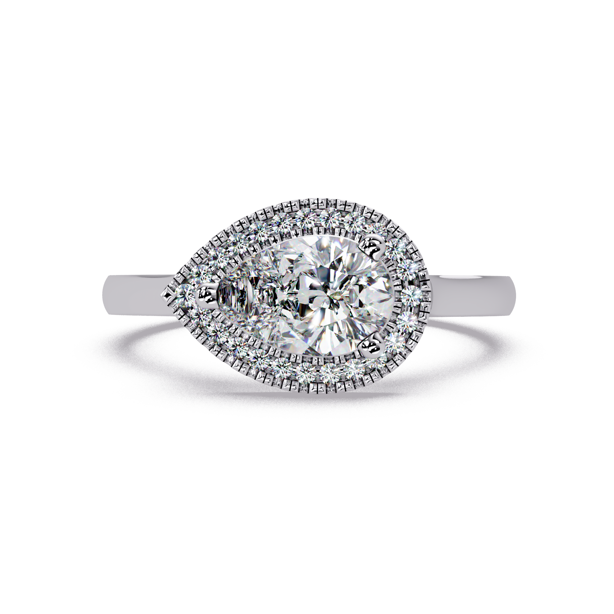 Pear & Round Cut Diamond Ladies Ring