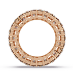 Princess and Round Cut Diamond Wide Eternity Band Ladies Ring