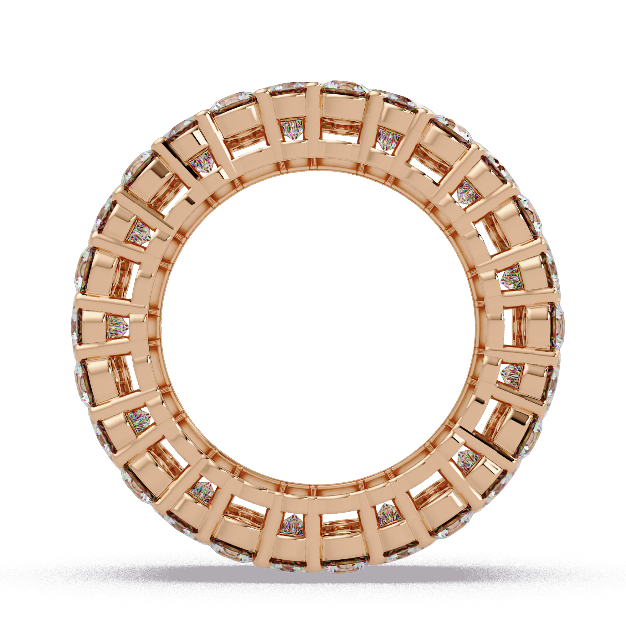 Princess and Round Cut Diamond Wide Eternity Band Ladies Ring