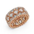 Princess and Round Cut Diamond Wide Eternity Band Ladies Ring