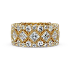 Princess and Round Cut Diamond Wide Eternity Band Ladies Ring
