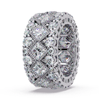 Princess and Round Cut Diamond Wide Eternity Band Ladies Ring