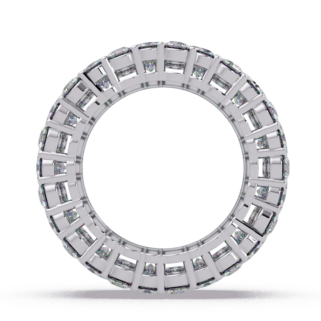 Princess and Round Cut Diamond Wide Eternity Band Ladies Ring