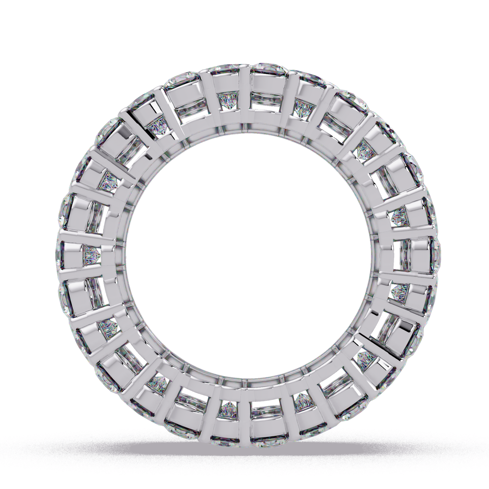 Princess and Round Cut Diamond Wide Eternity Band Ladies Ring