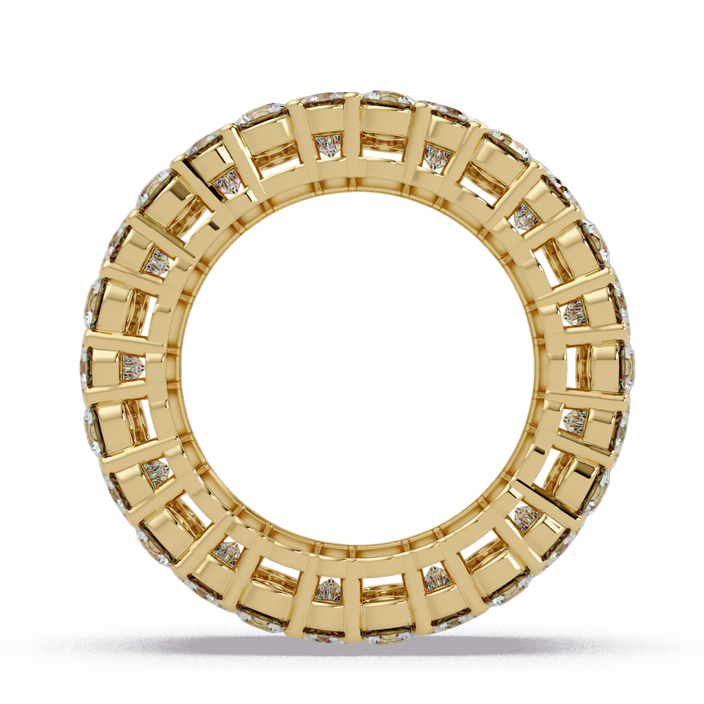 Princess and Round Cut Diamond Wide Eternity Band Ladies Ring