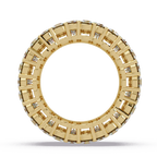 Princess and Round Cut Diamond Wide Eternity Band Ladies Ring