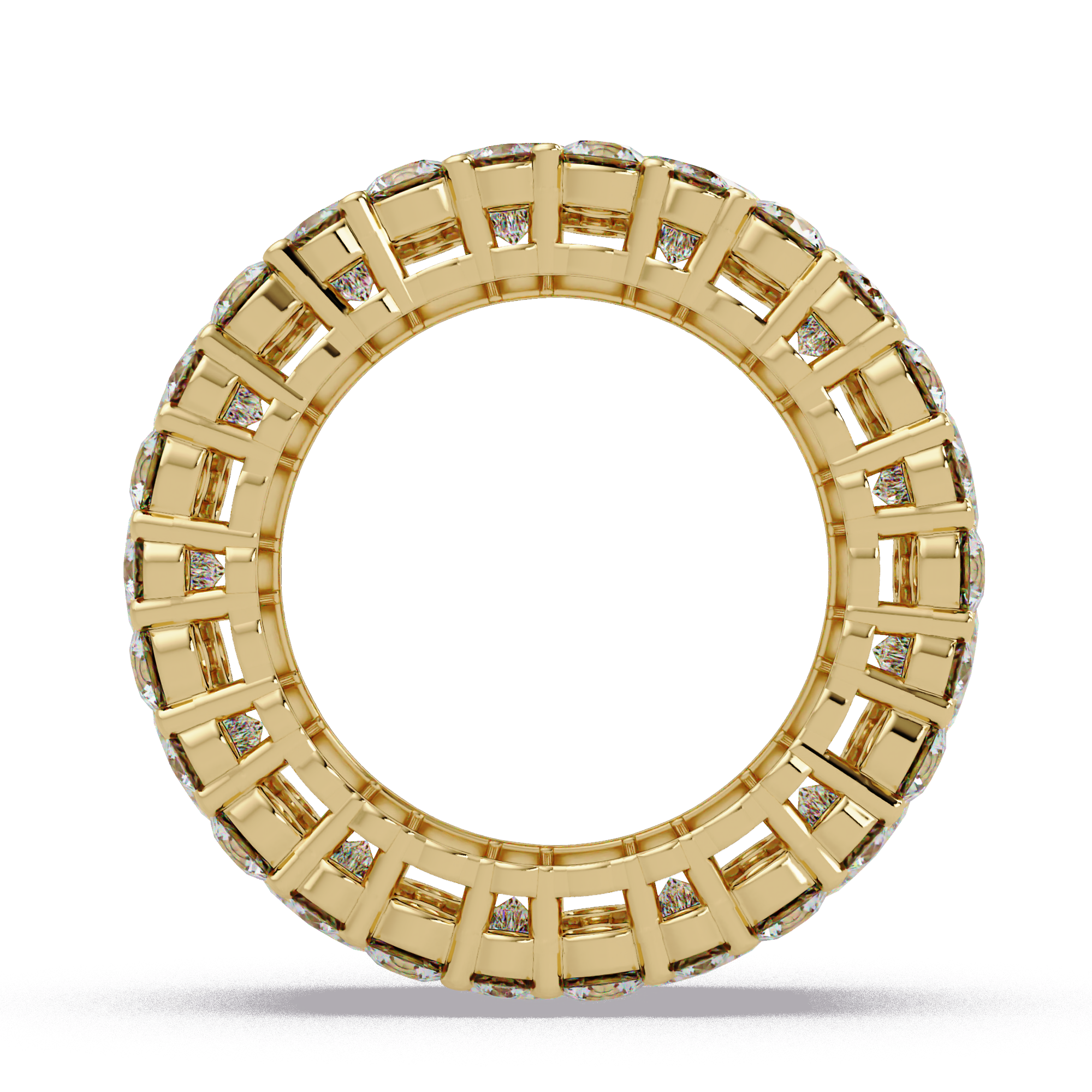 Princess and Round Cut Diamond Wide Eternity Band Ladies Ring