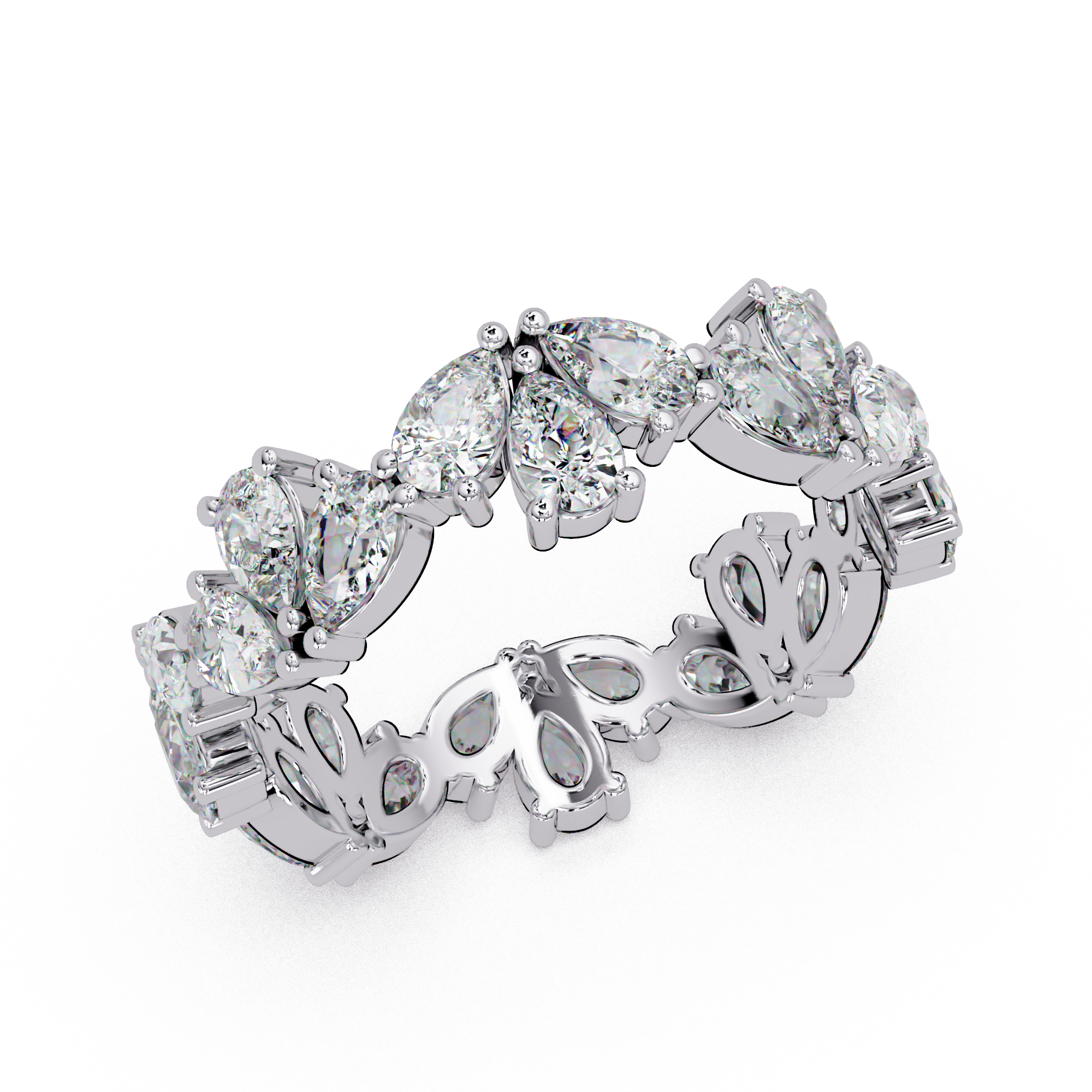 Pear Cut Diamond Eternity Band Ladies Ring
