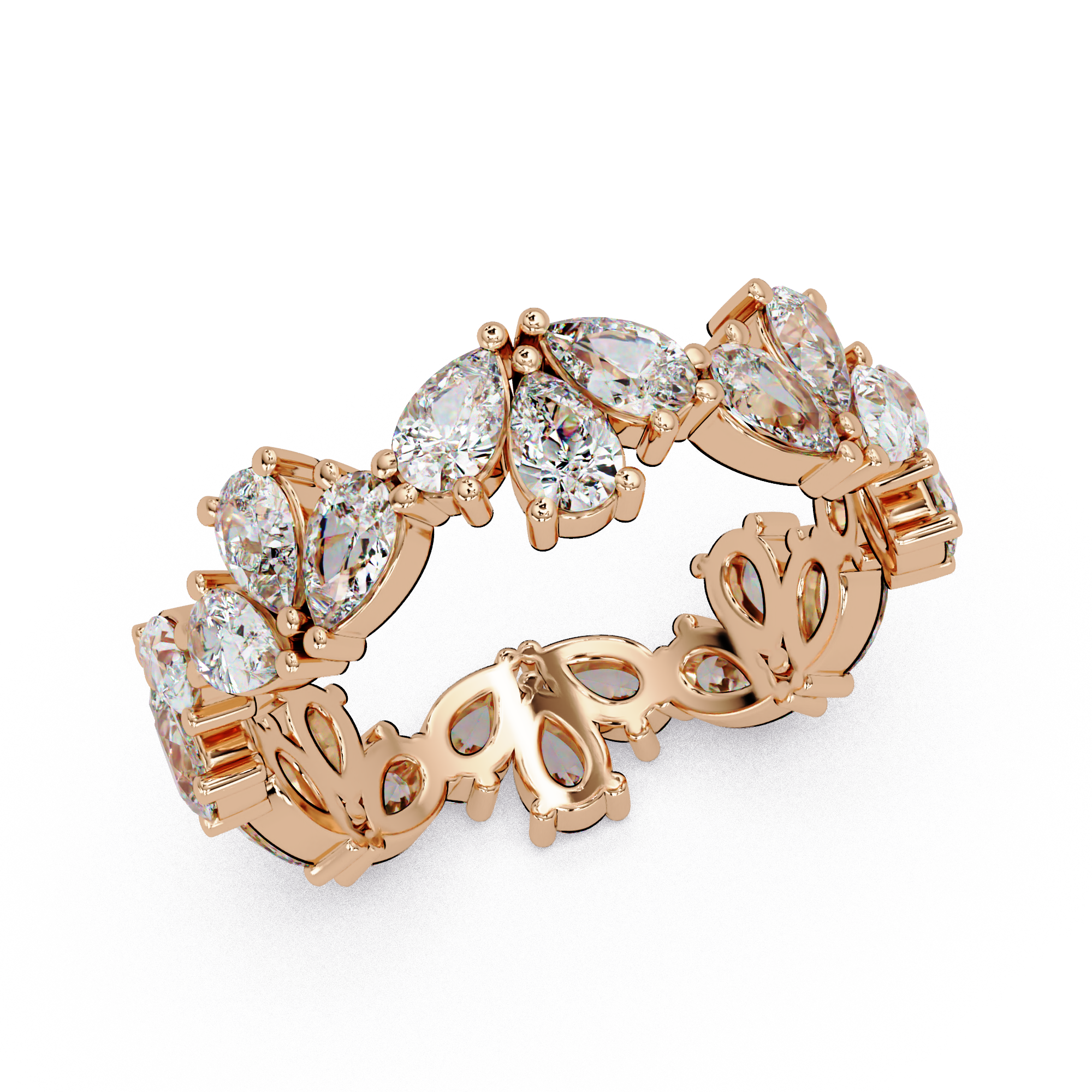 Pear Cut Diamond Eternity Band Ladies Ring