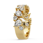 Pear and Round Cut Diamond Alternating Band Ladies Ring