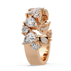 Pear and Round Cut Diamond Alternating Band Ladies Ring