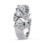 Pear and Round Cut Diamond Alternating Band Ladies Ring