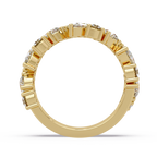 Pear and Round Cut Diamond Alternating Band Ladies Ring