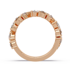 Pear and Round Cut Diamond Alternating Band Ladies Ring
