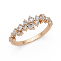 Delicate Graduated Round Cut Diamond Band Ladies Ring