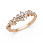 Delicate Graduated Round Cut Diamond Band Ladies Ring