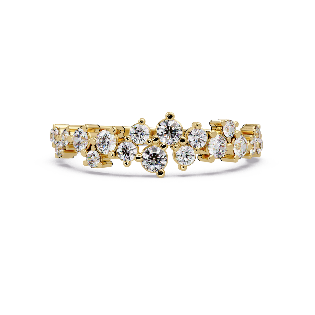 Delicate Graduated Round Cut Diamond Band Ladies Ring