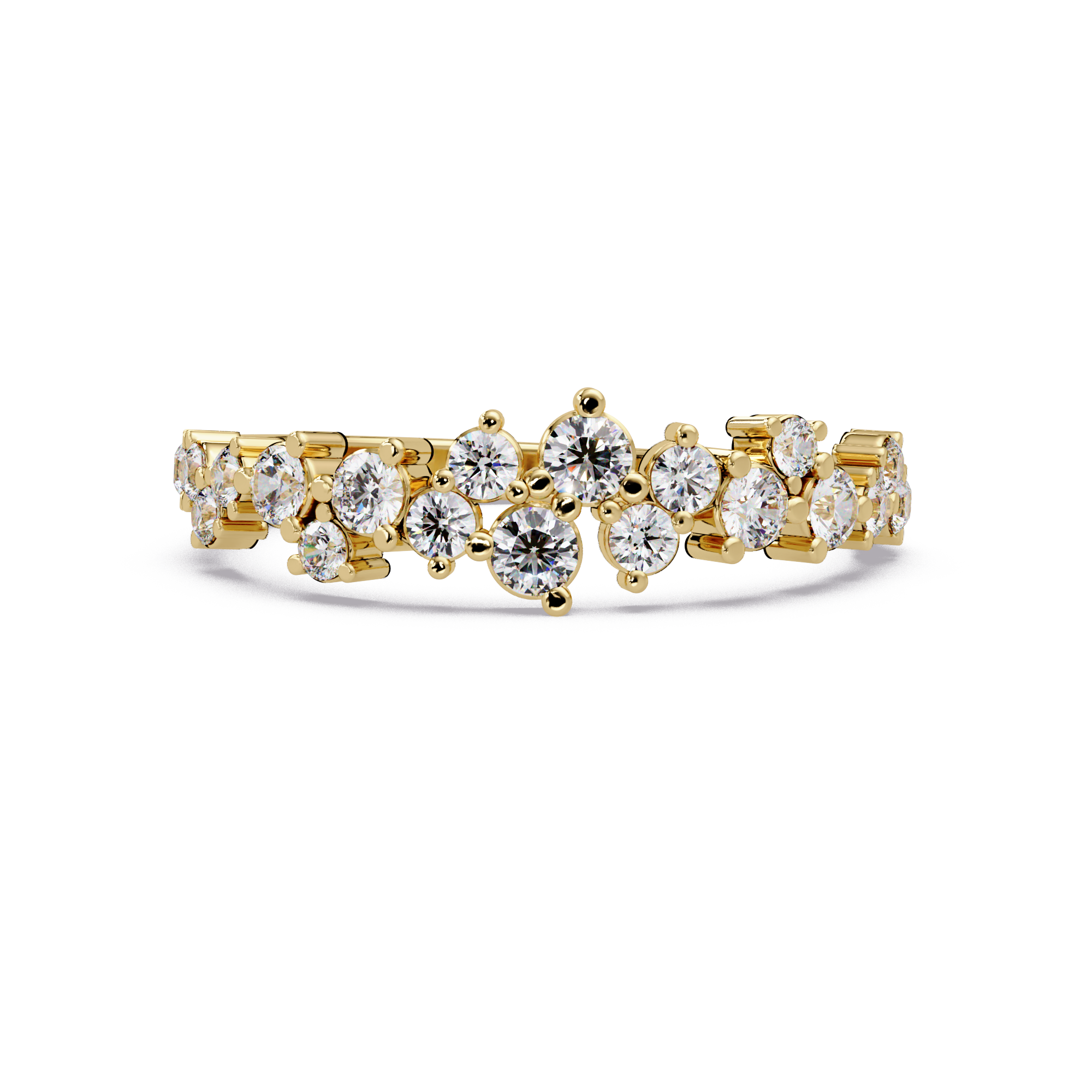 Delicate Graduated Round Cut Diamond Band Ladies Ring