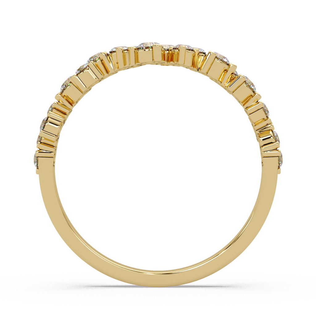 Delicate Graduated Round Cut Diamond Band Ladies Ring