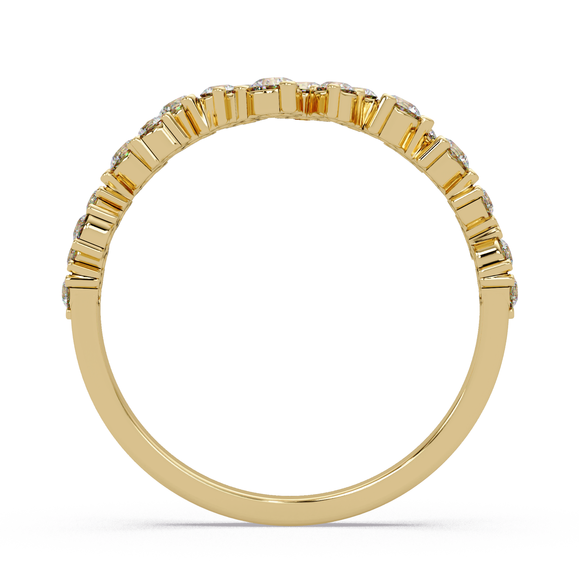 Delicate Graduated Round Cut Diamond Band Ladies Ring