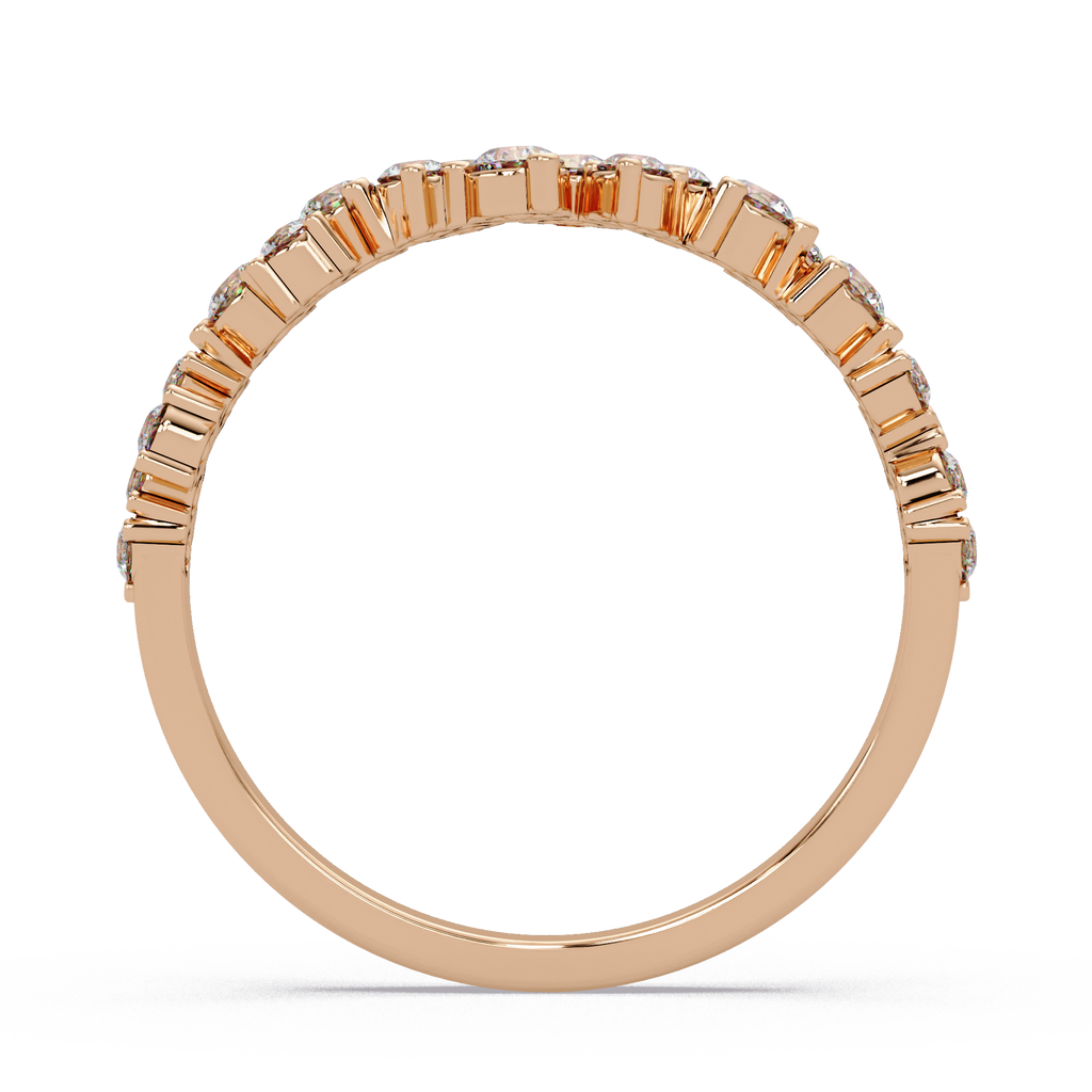 Delicate Graduated Round Cut Diamond Band Ladies Ring