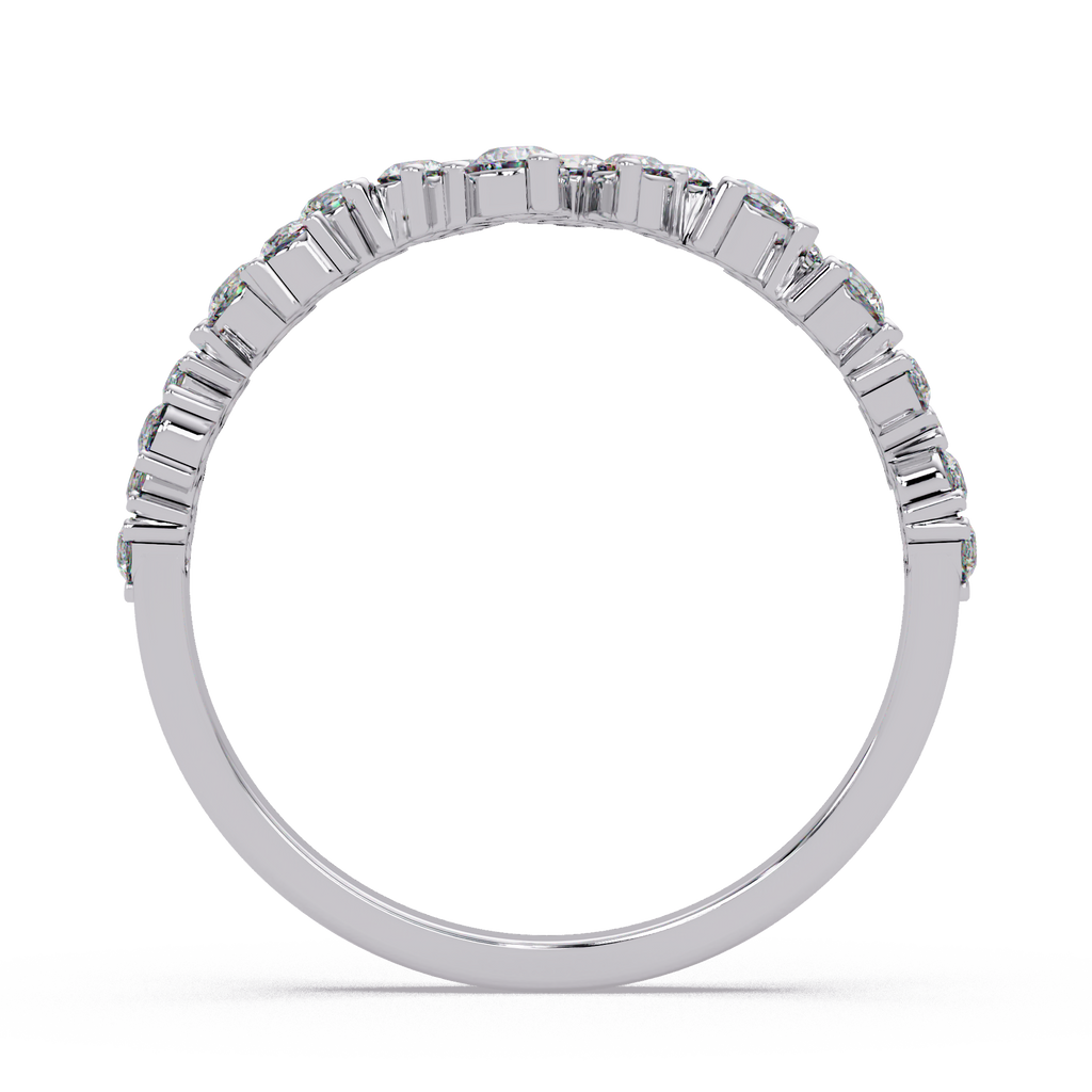 Delicate Graduated Round Cut Diamond Band Ladies Ring