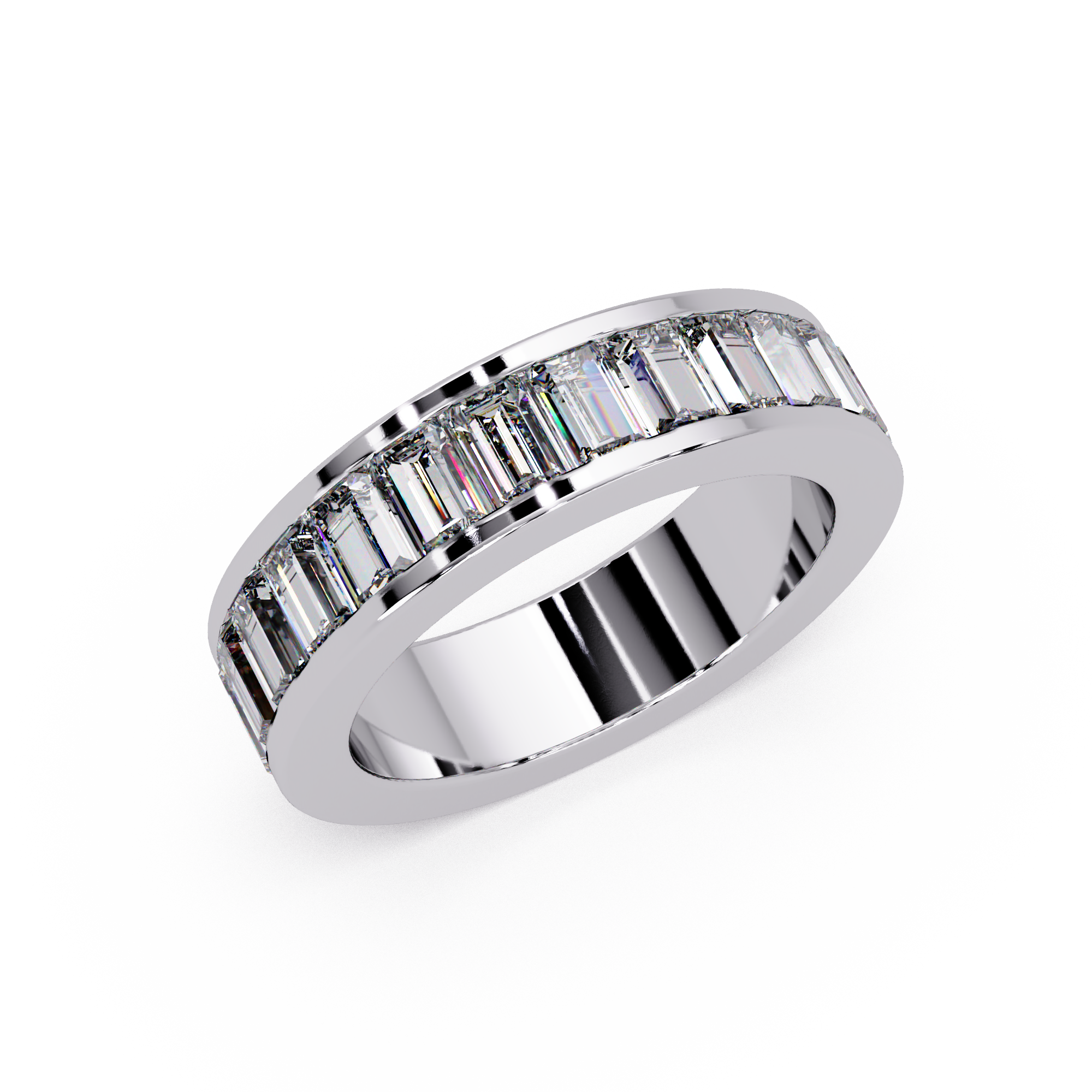 Baguette Straight Cut Diamond Ladies Ring