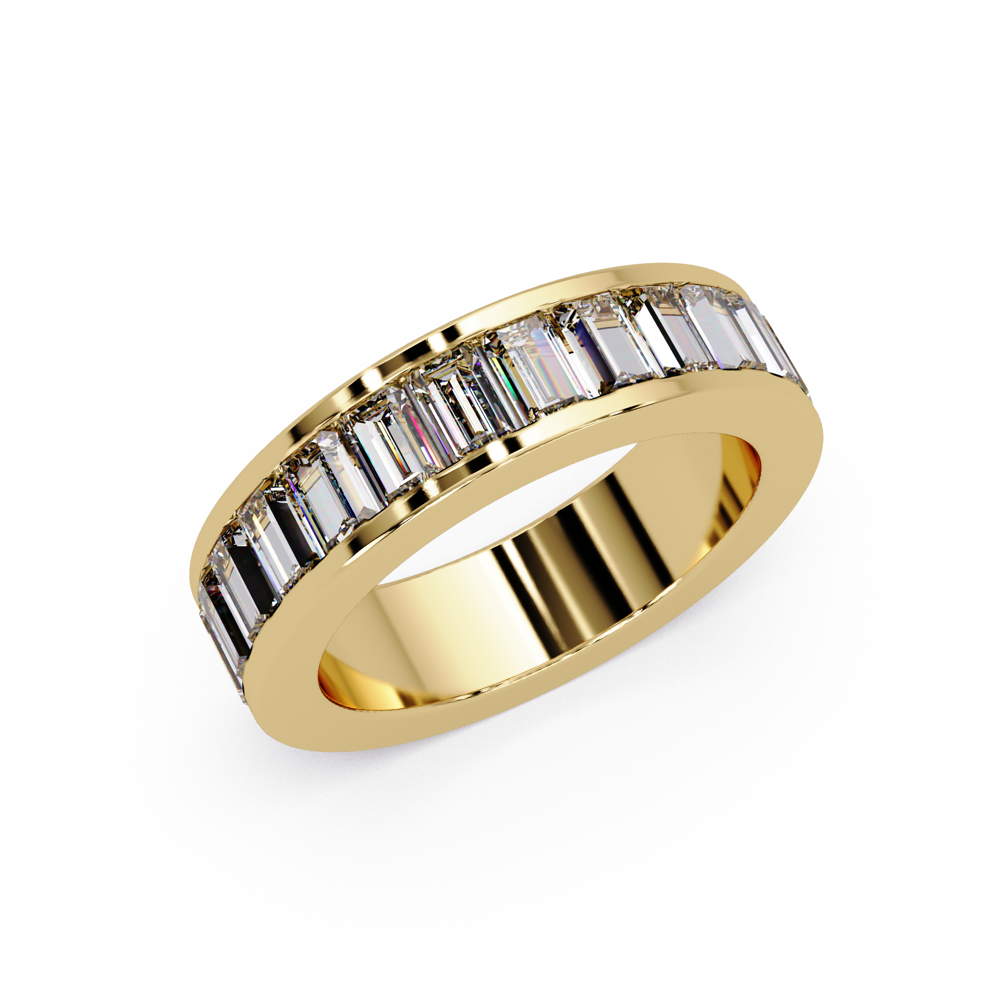 Baguette Straight Cut Diamond Ladies Ring
