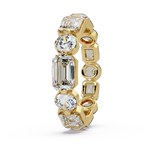 Emerald & Round Cut Diamond Ladies Ring