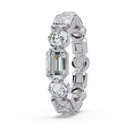 Emerald & Round Cut Diamond Ladies Ring