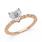 Heart & Round Cut Diamond Ladies Ring