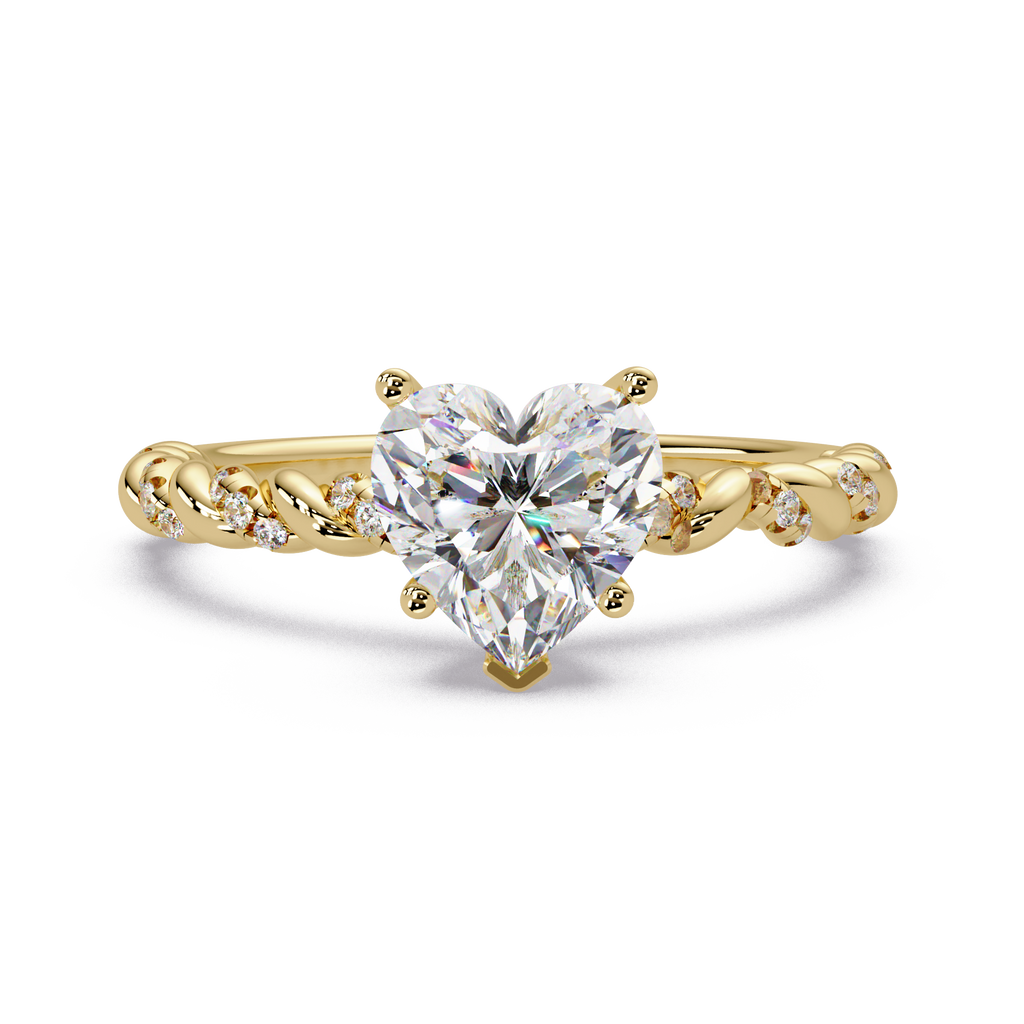Heart & Round Cut Diamond Ladies Ring