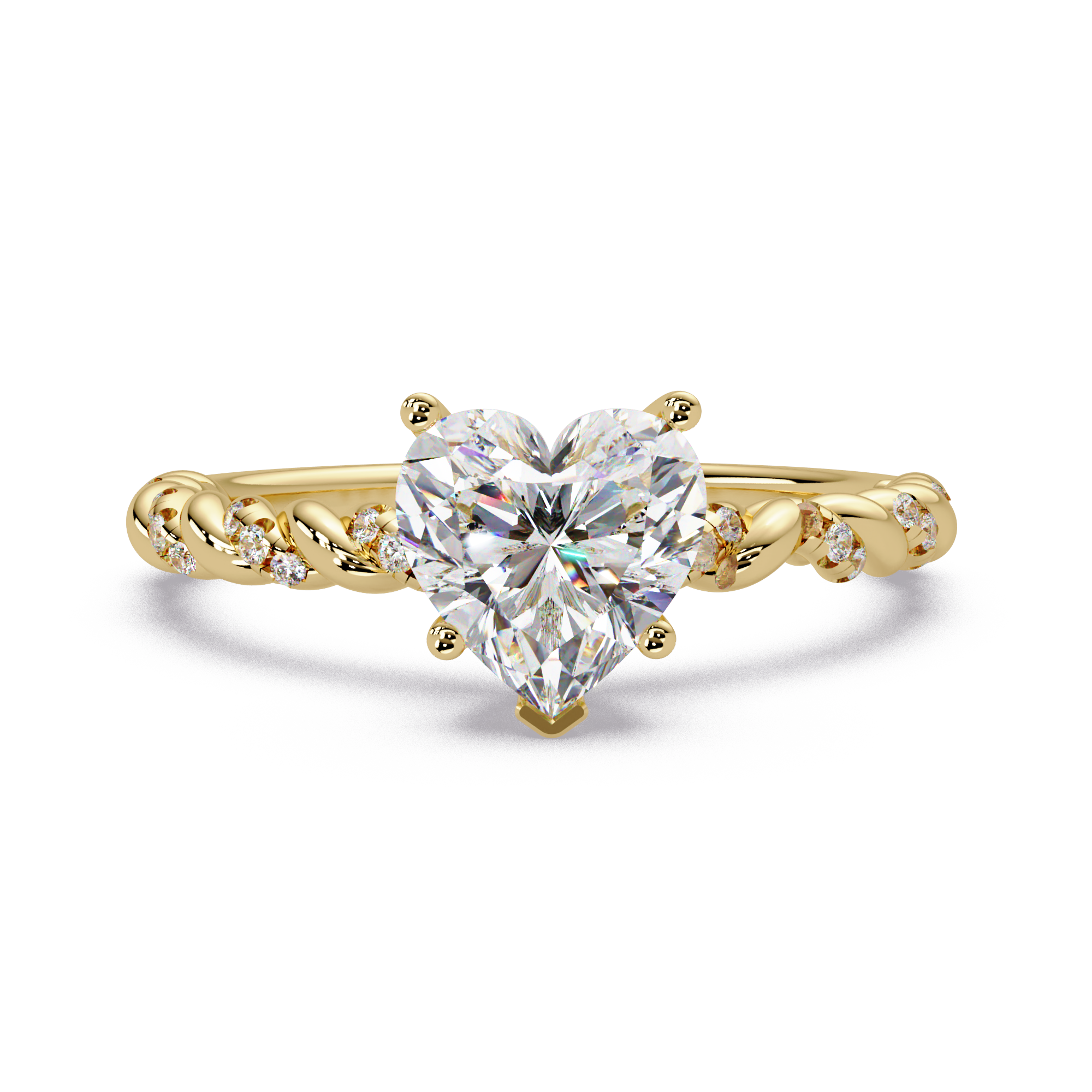 Heart & Round Cut Diamond Ladies Ring