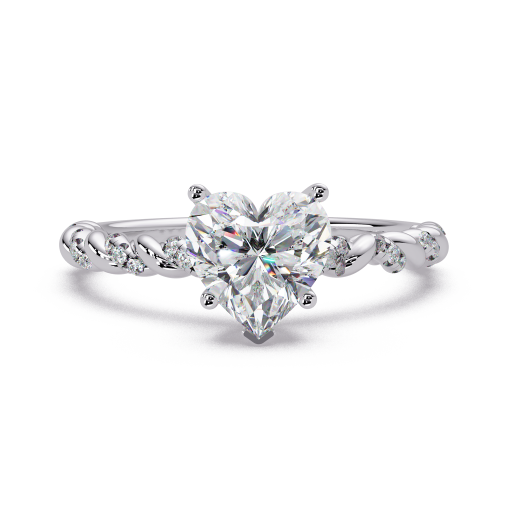 Heart & Round Cut Diamond Ladies Ring