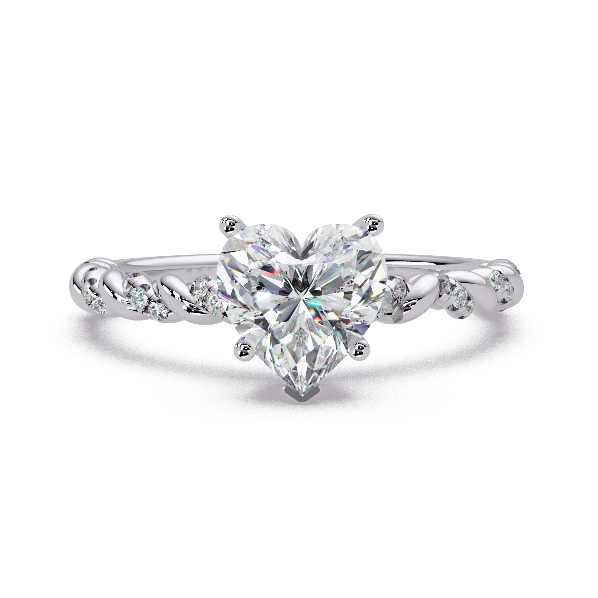 Heart & Round Cut Diamond Ladies Ring